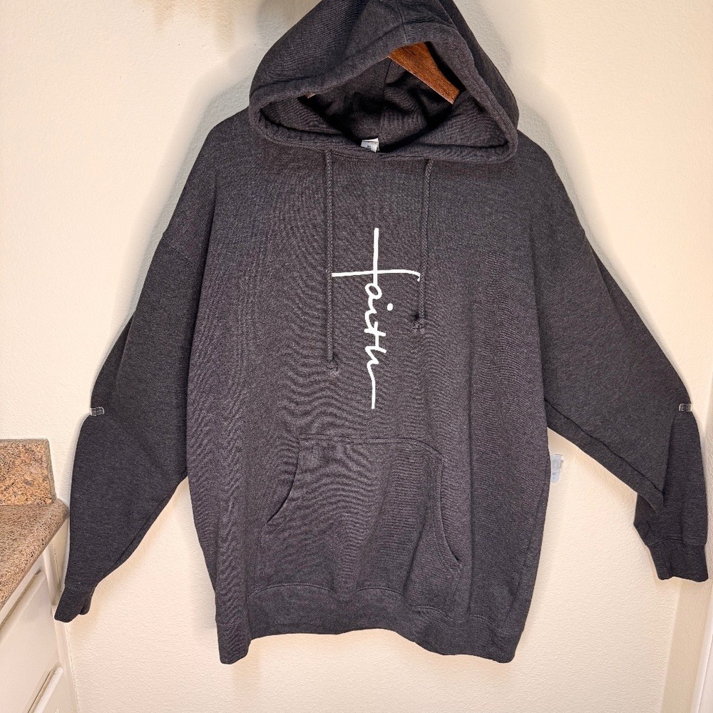 Faith Cross Christian Religious God‎ Bible Church Jesus Christ Hoodie Unisex XL
